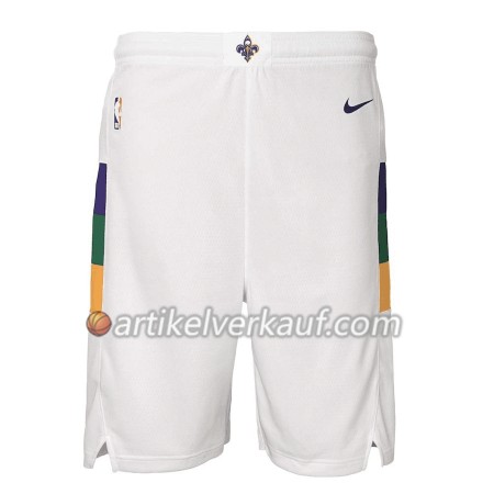 New Orleans Pelicans Weiß 2018-19 Nike Kurze Hose Swingman - Herren